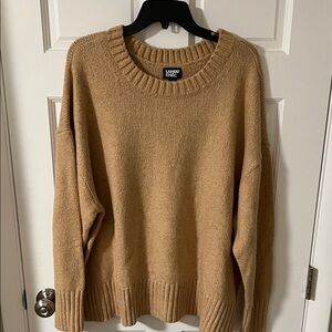 Lands' End Women’s Plus Soft Cotton Blend Camel Crewneck Sweater Size 3X